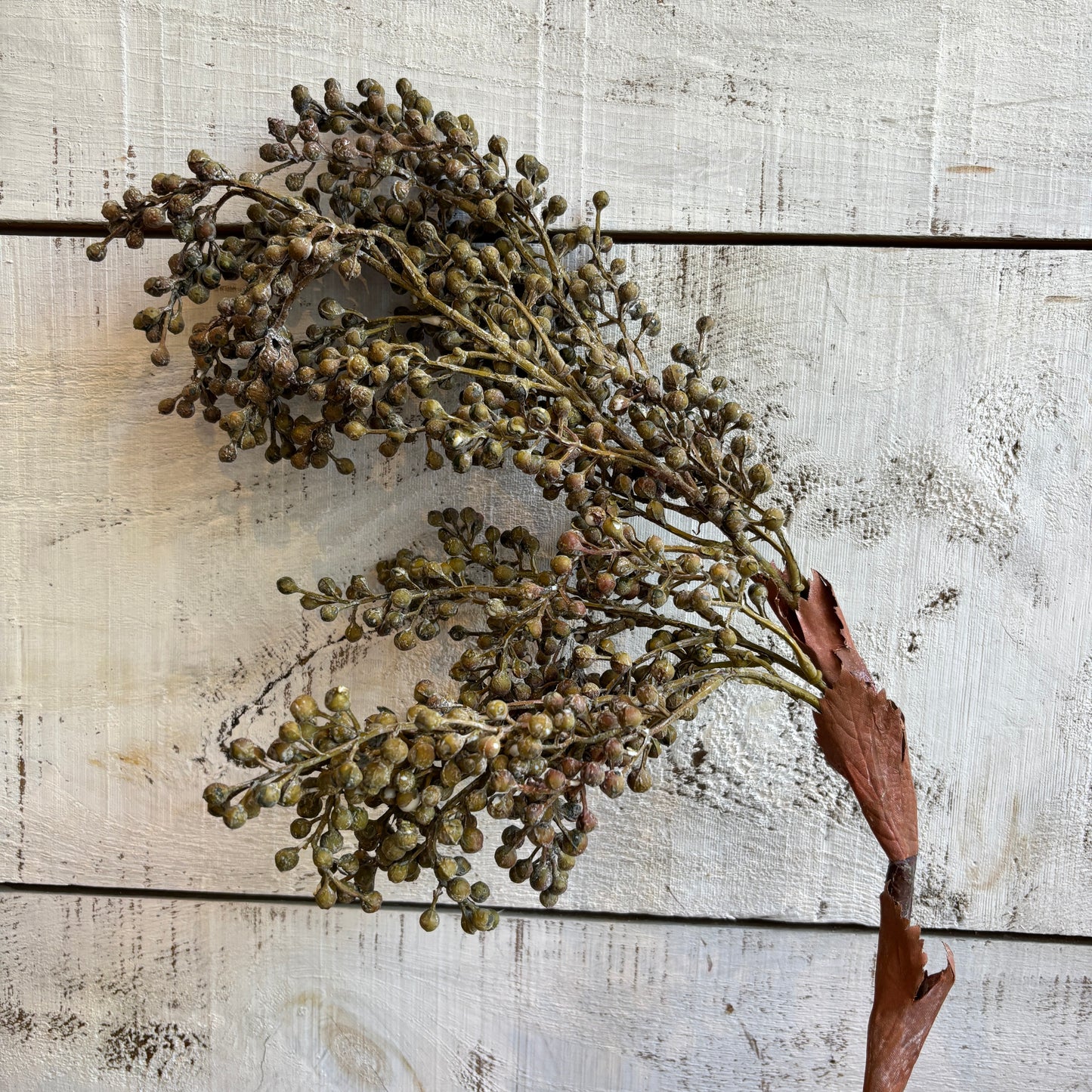 Faux Harvest Berry Spray - Green