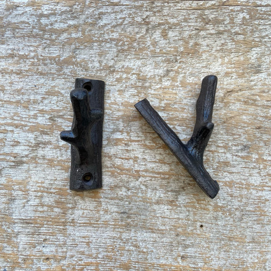 Cast Iron Branch Hook- single