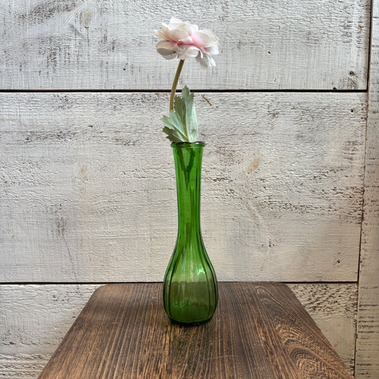 Vintage Glass Slim Vase - Green