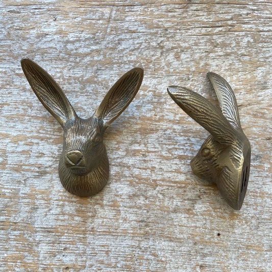 Brass Bunny  Hook - double