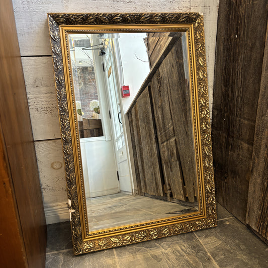 Vintage Ornate Gilt Frame Bevelled Mirror - Rectangle