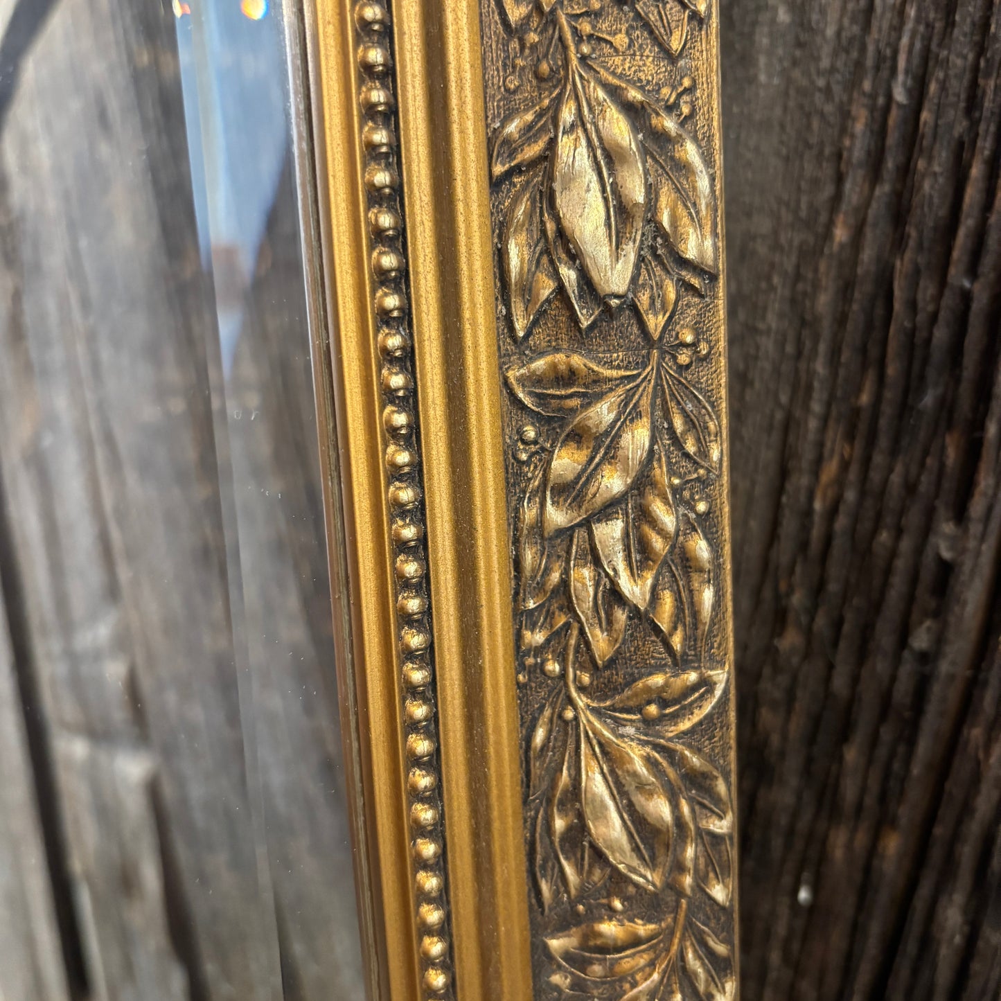 Vintage Ornate Gilt Frame Bevelled Mirror - Rectangle