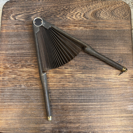 Antique Cockade Victorian Mourning Folding Fan - Black