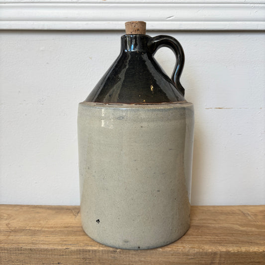 Vintage #1 Finger Loop Jug w/ Cork- Brown&Cream