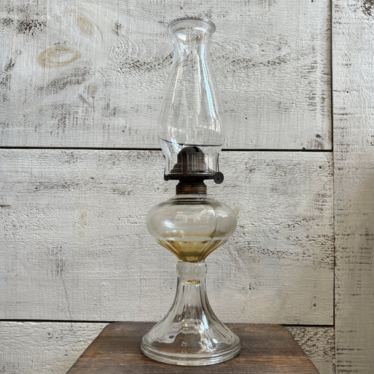 Vintage Oil Lamp w/Detailed Rim
