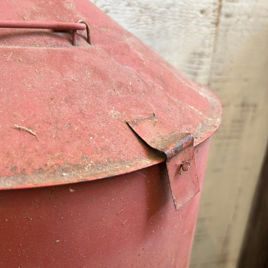 Vintage Galvanized Metal Gas Can w/Cork - Red