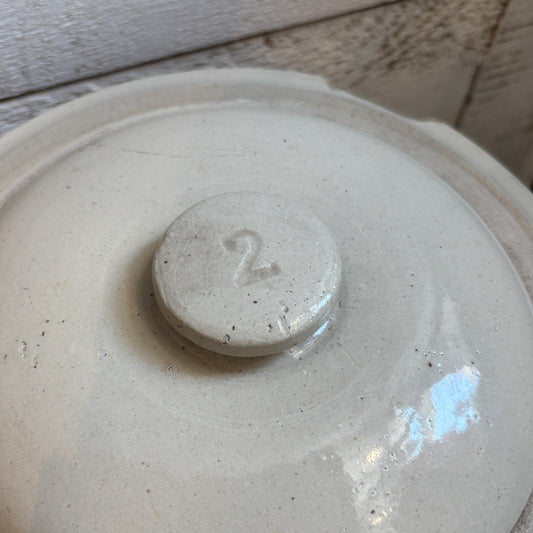 Vintage Crock #2 w/Lid - Beige
