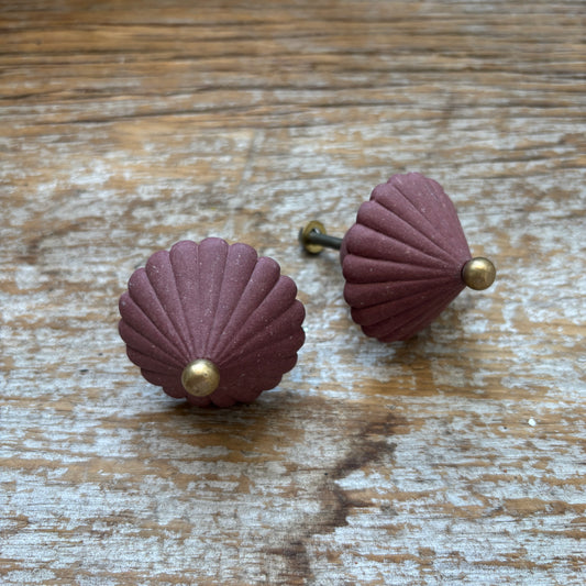Knob: Ceramic Matt Mushroom - Bordeaux