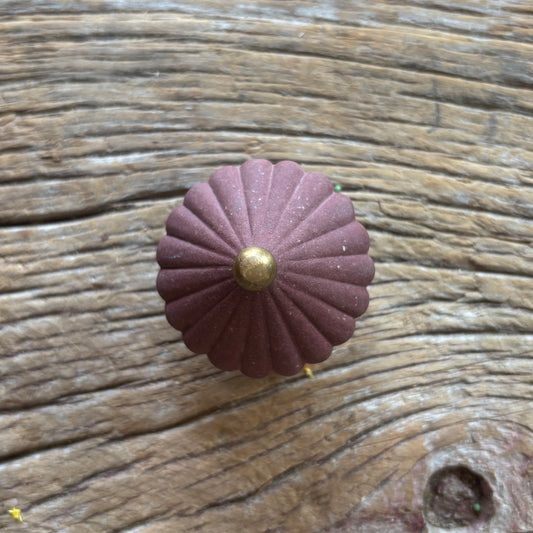 Knob: Ceramic Matt Mushroom - Bordeaux