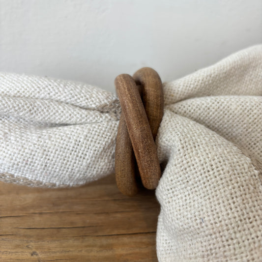 Mango Wood Napkin Ring - Layered Circle