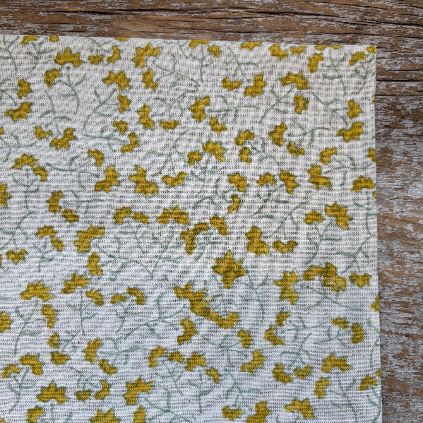 Cotton Block Print Napkin - Yellow Floral