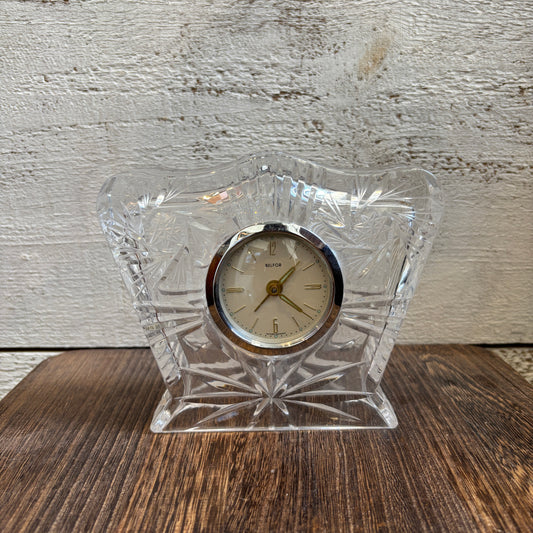 Vintage Belfor Crystal Mantel Clock