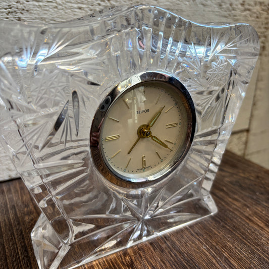 Vintage Belfor Crystal Mantel Clock