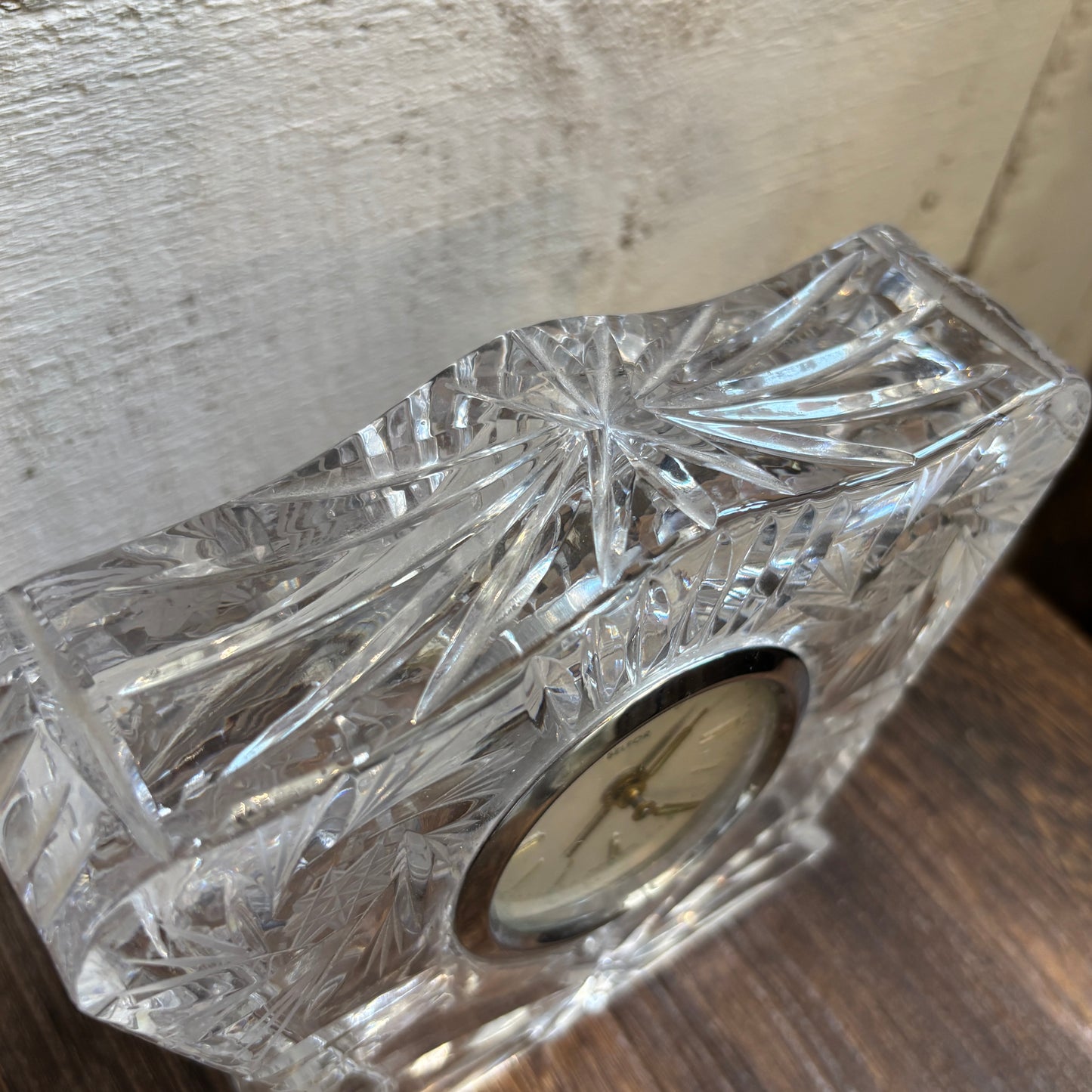 Vintage Belfor Crystal Mantel Clock