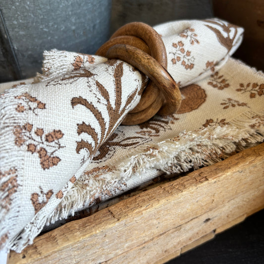 Cotton Block Print Napkin - Dusty Rose
