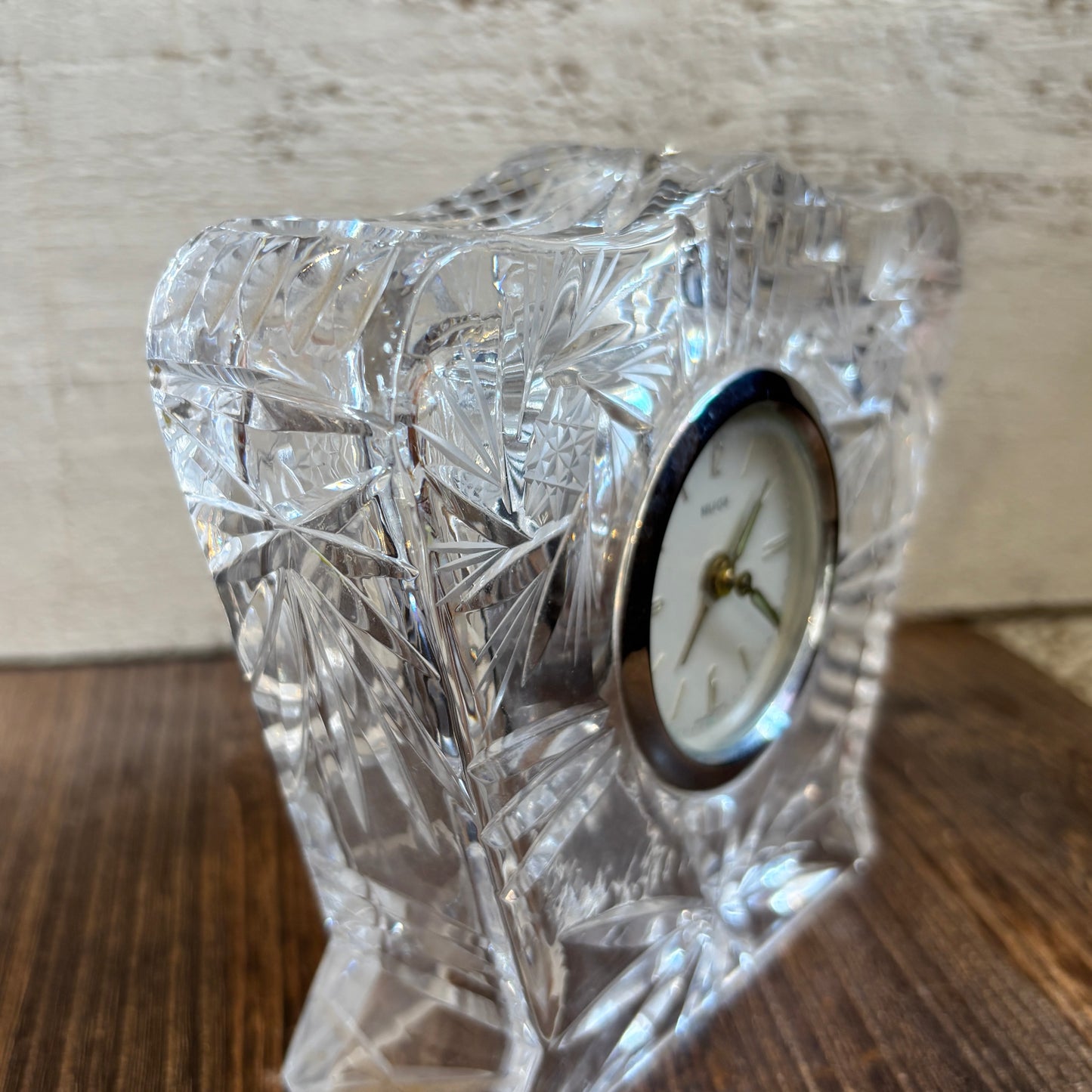 Vintage Belfor Crystal Mantel Clock