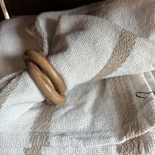 Cotton Napkin - Taupe Stripe
