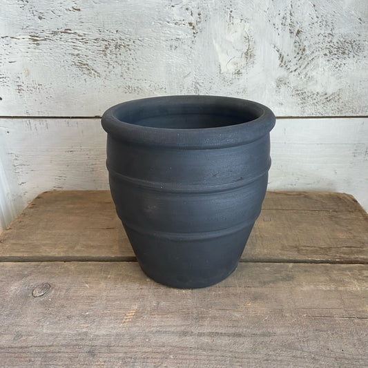 Black Wood Fire Terracotta Planter