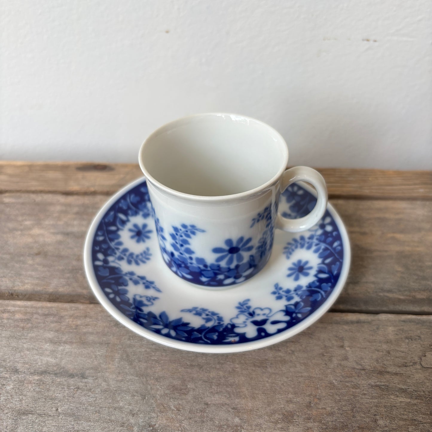 Vintage Mini Cup & Saucer - Blue floral
