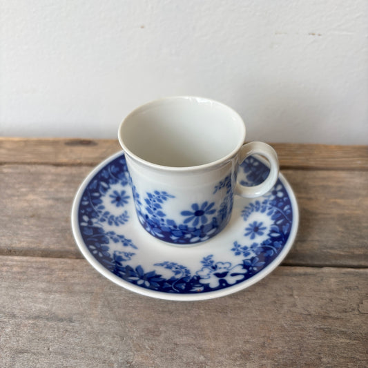 Vintage Mini Cup & Saucer - Blue floral