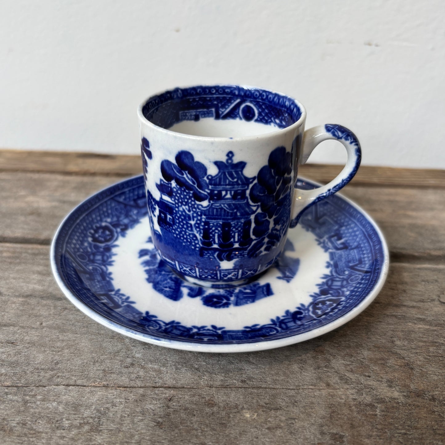 Vintage Blue Willow Mini Cup & Saucer