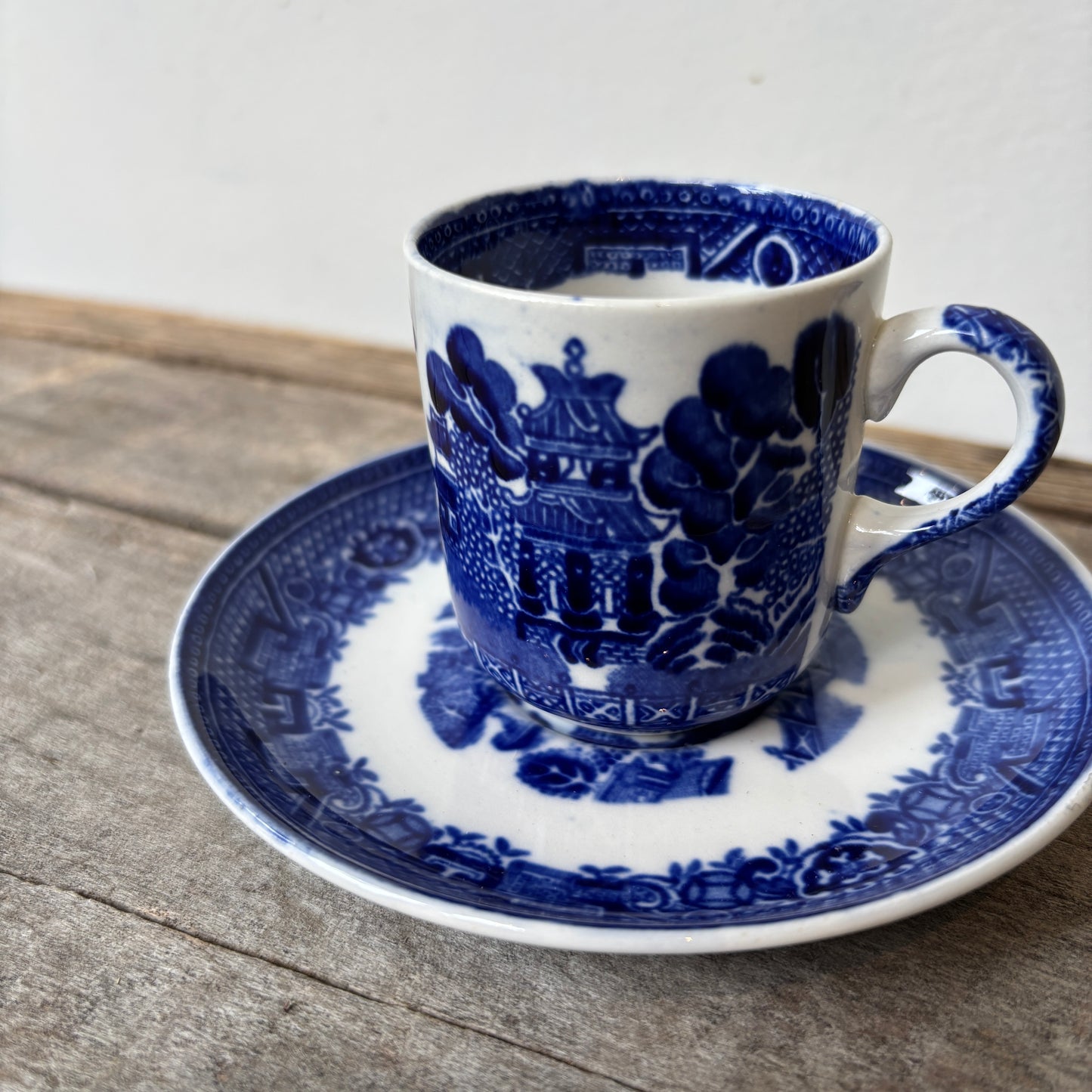Vintage Blue Willow Mini Cup & Saucer