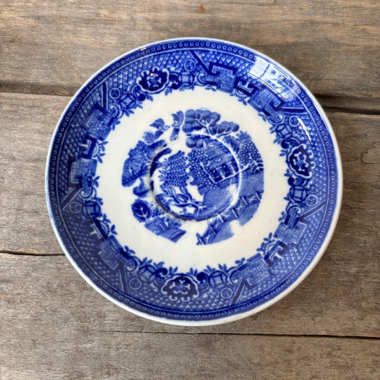 Vintage Blue Willow Mini Cup & Saucer