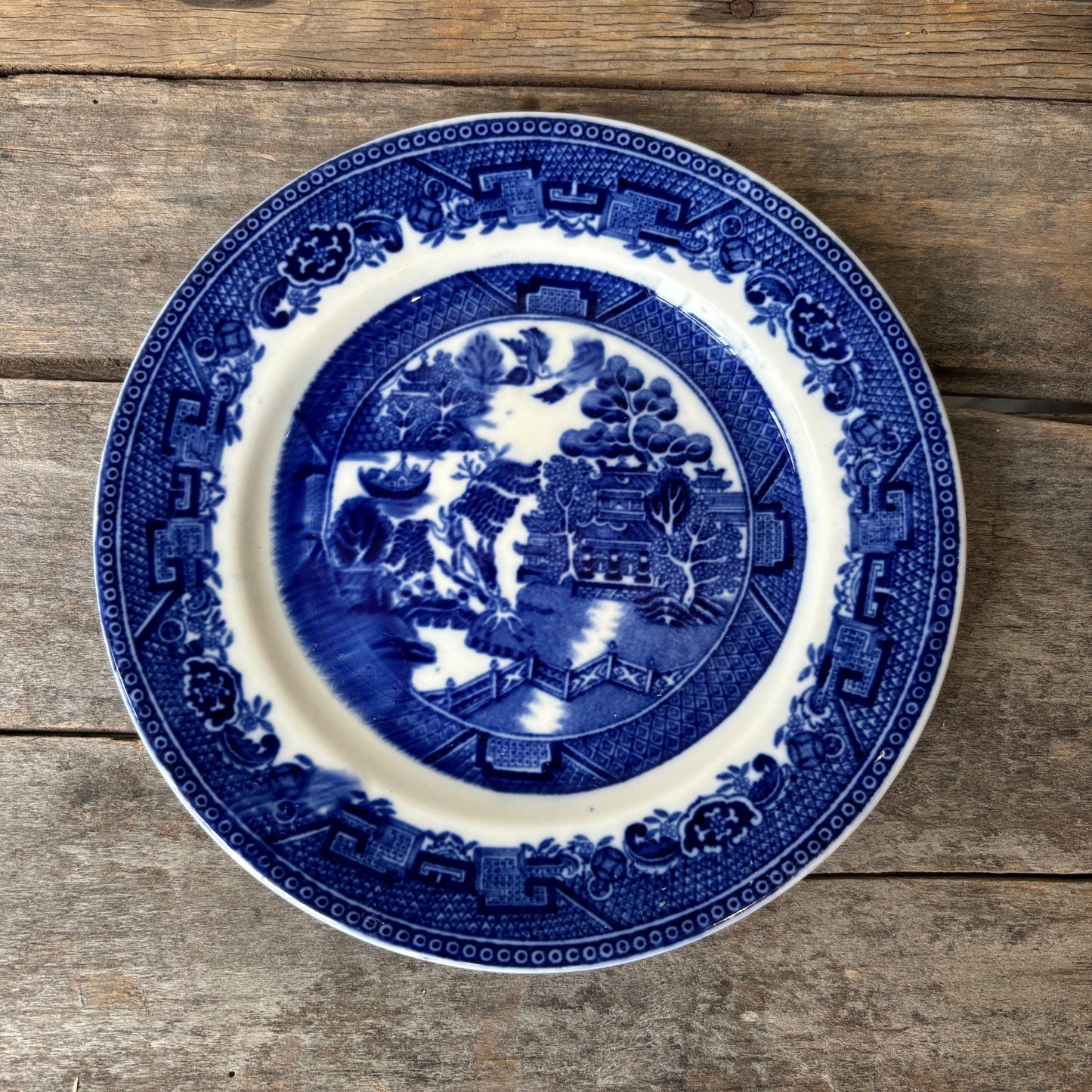 Vintage Blue Willow Dessert Plate