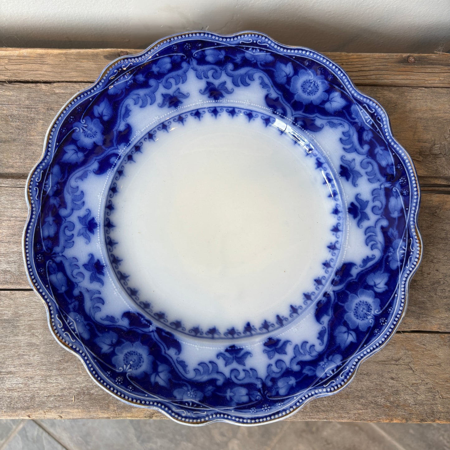 Vintage Myott "Crumlin" Flow Blue Dinner Plate