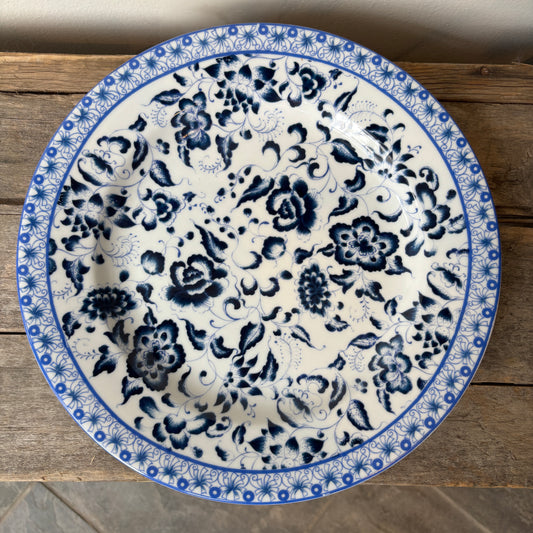 Vintage Blue & White Floral Decorative Plate