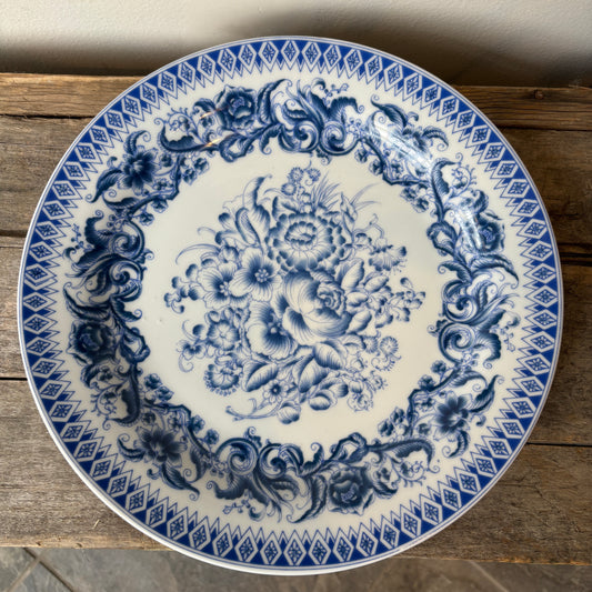 Vintage Blue & White Floral Decorative Plate