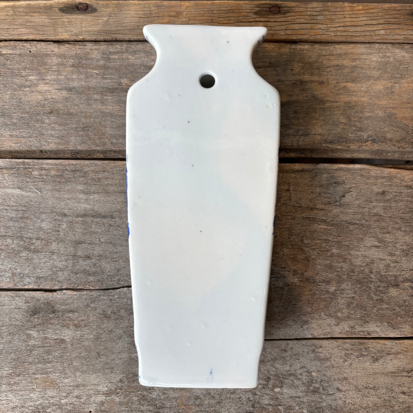 Vintage Blue Floral Porcelain Wall Vase