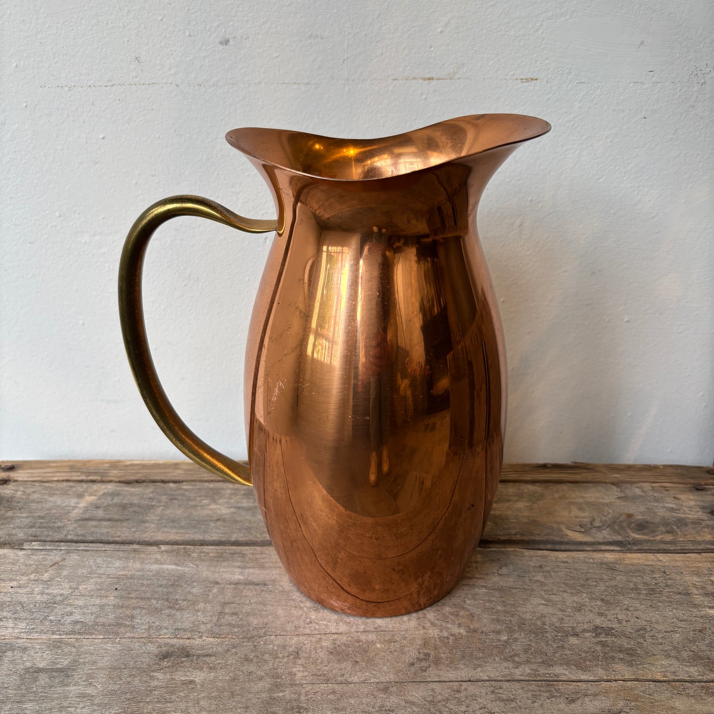 Vintage Copper Pitcher w/ Brass Handle