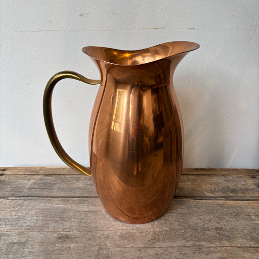 Vintage Copper Pitcher w/ Brass Handle