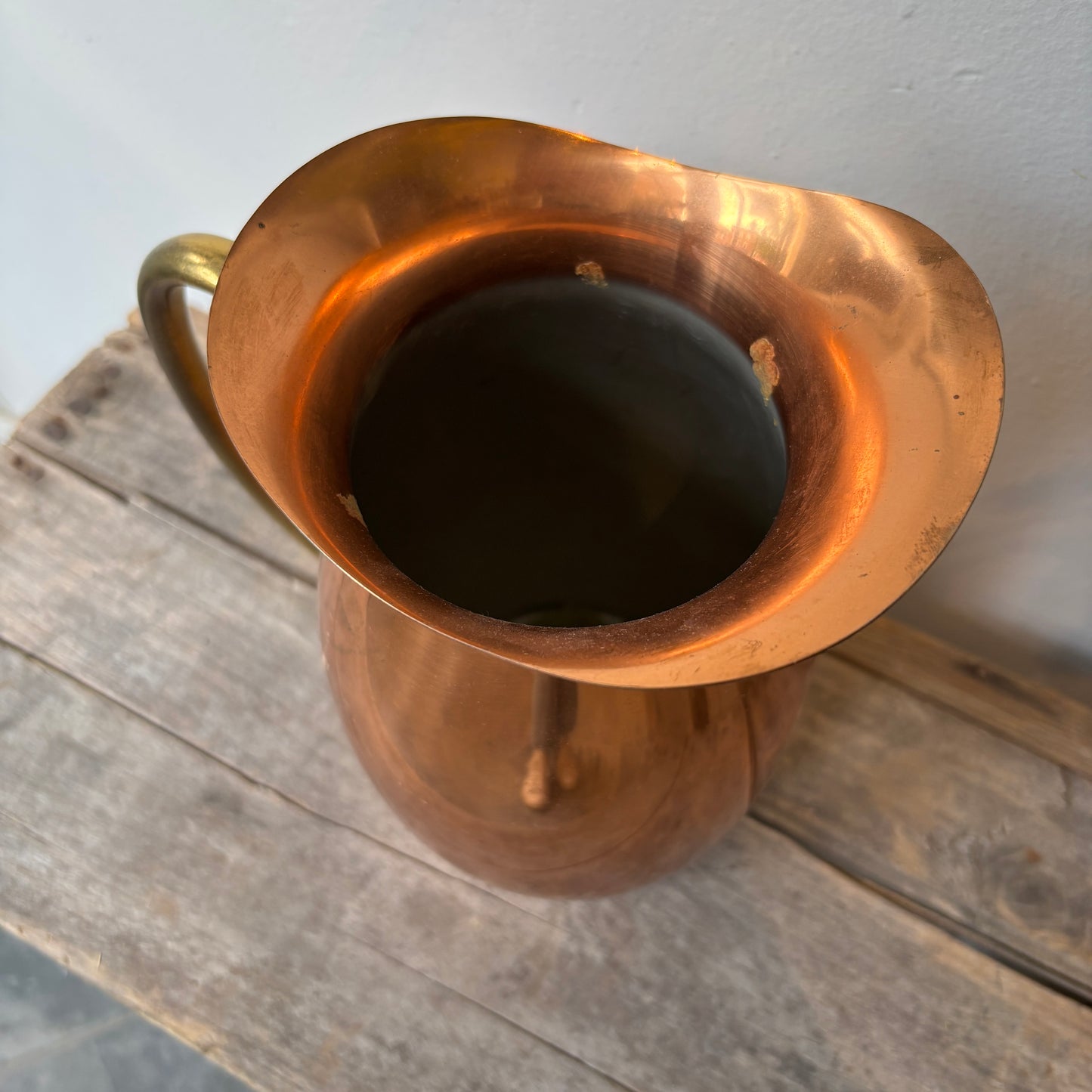 Vintage Copper Pitcher w/ Brass Handle