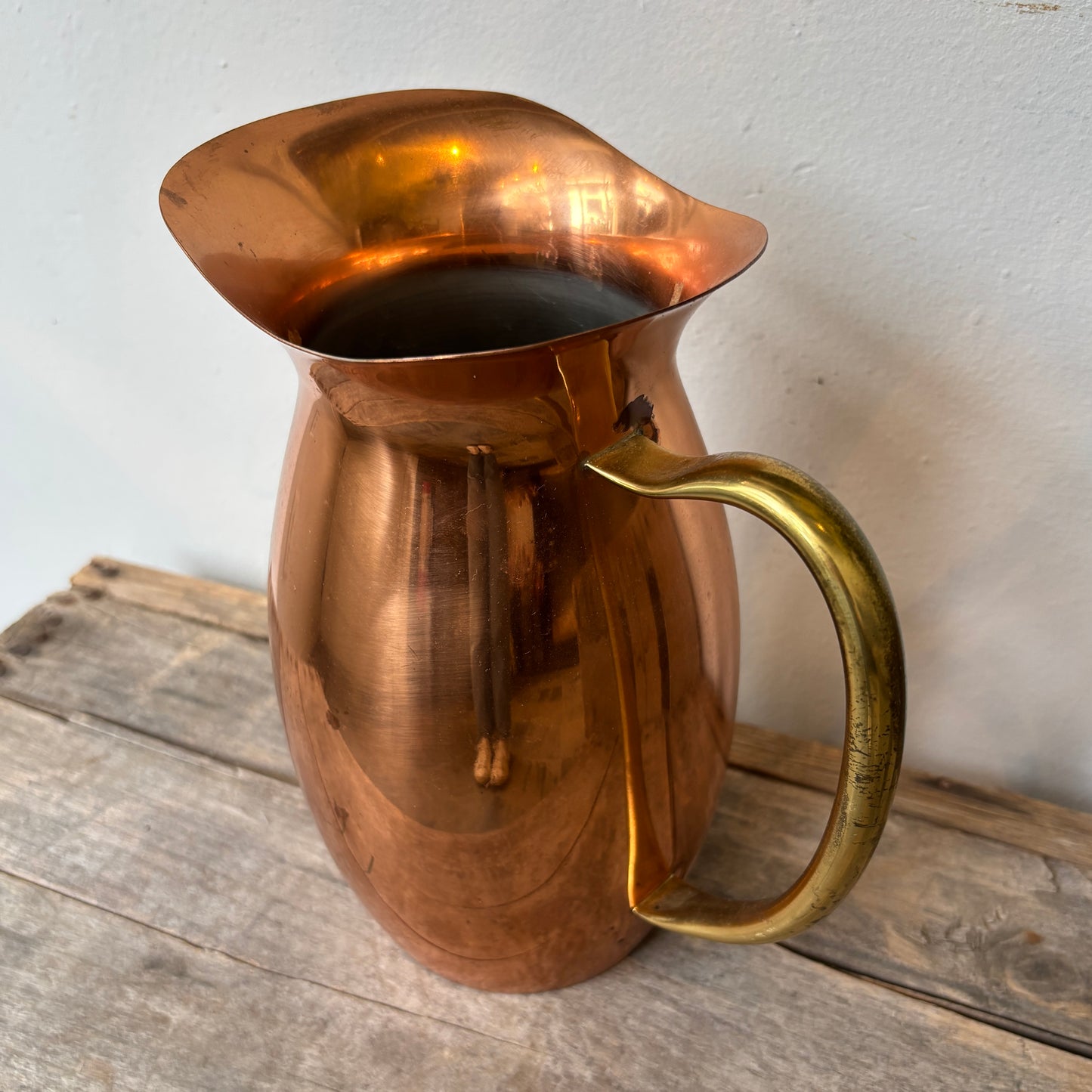 Vintage Copper Pitcher w/ Brass Handle