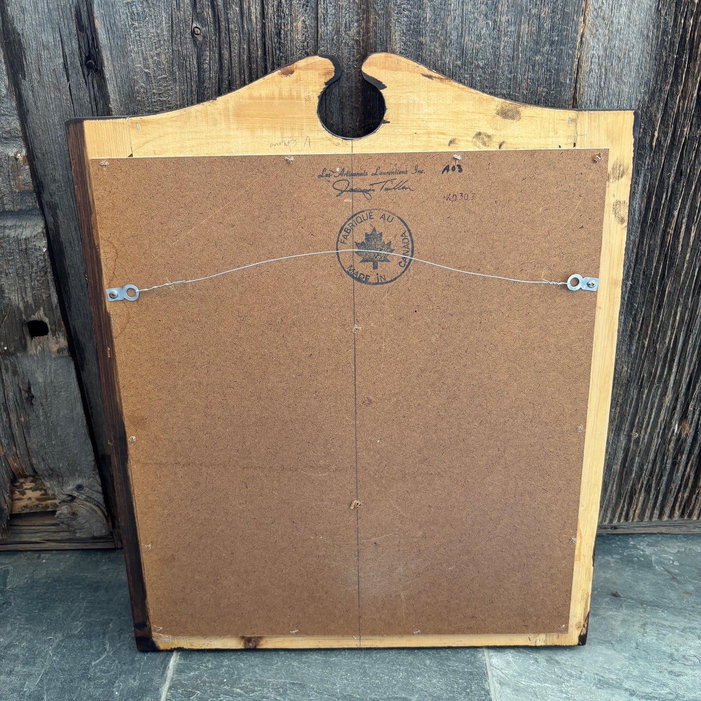 Vintage Dark Wood Window Pane Mirror - SM