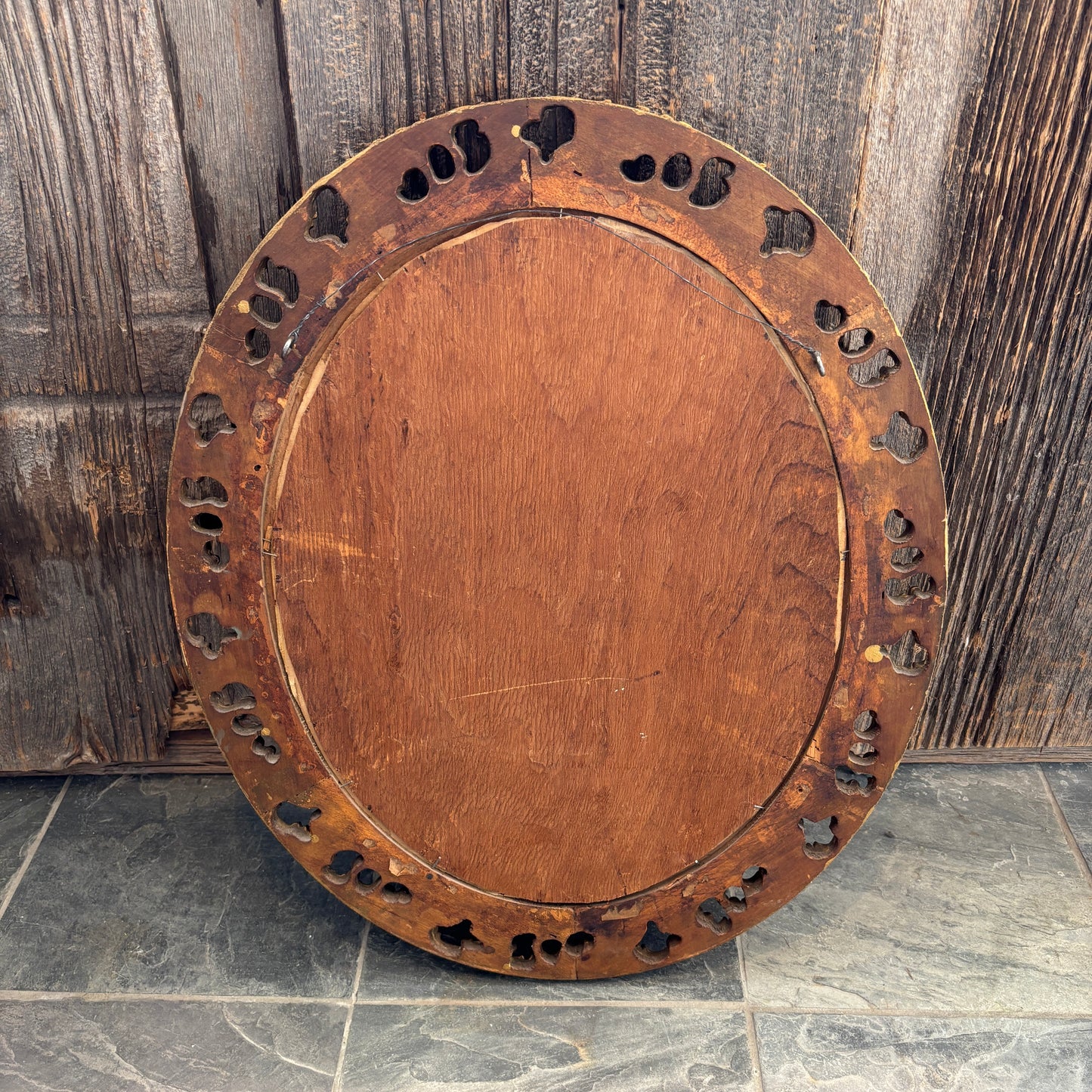 Vintage Ornate Gold Oval Mirror