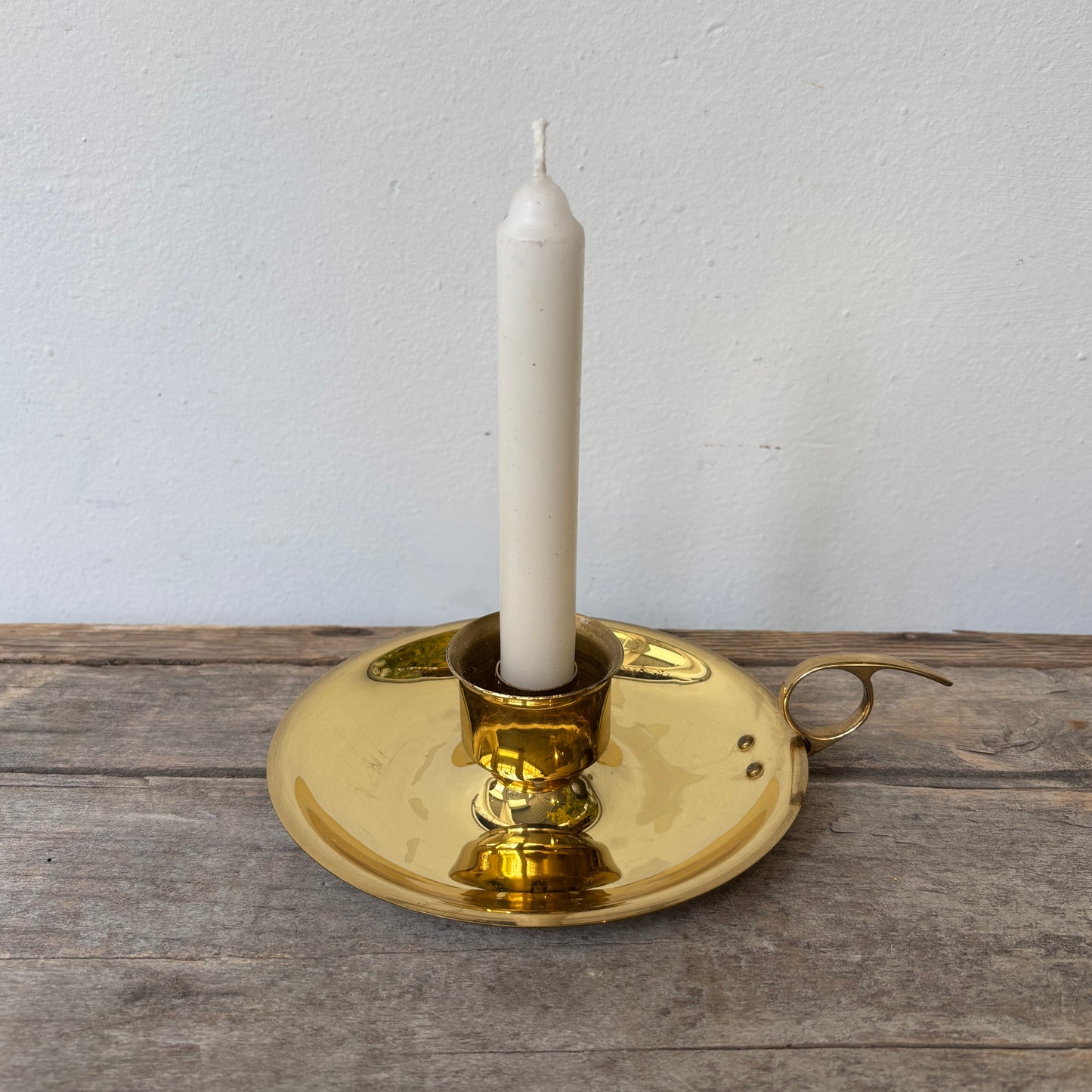 Vintage Brass Finger Loop Candle Holder - LG