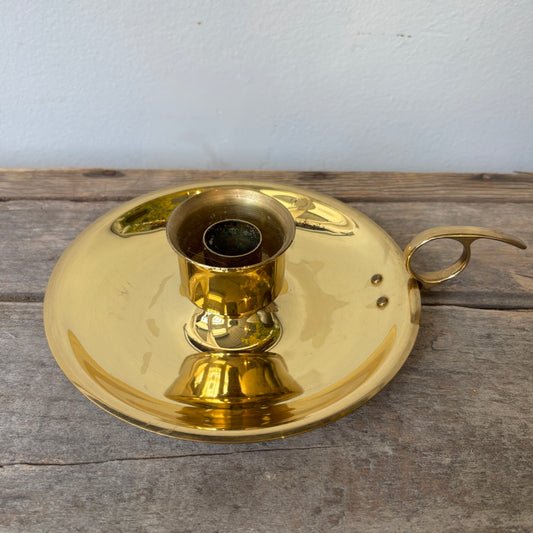 Vintage Brass Finger Loop Candle Holder - LG