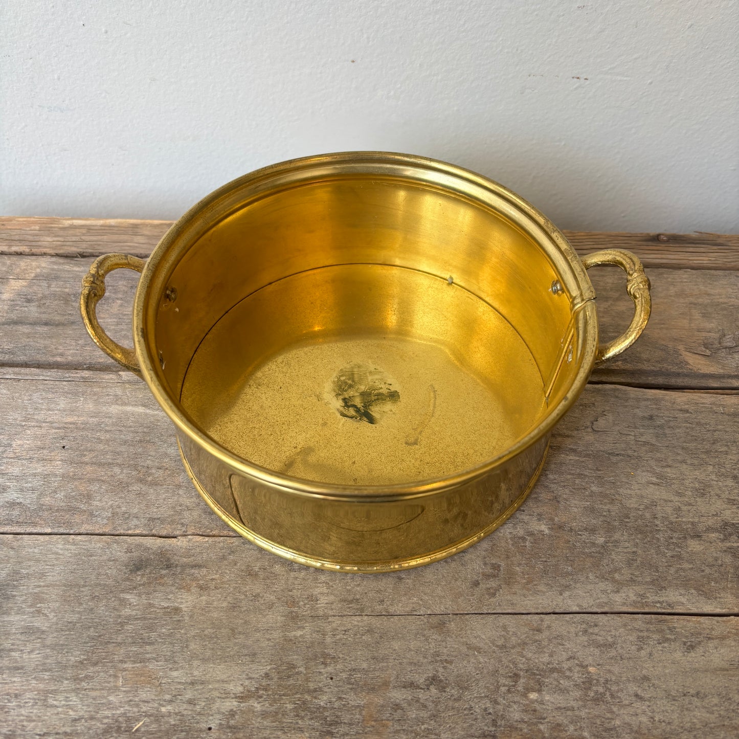 Vintage Brass Handled Cachepot