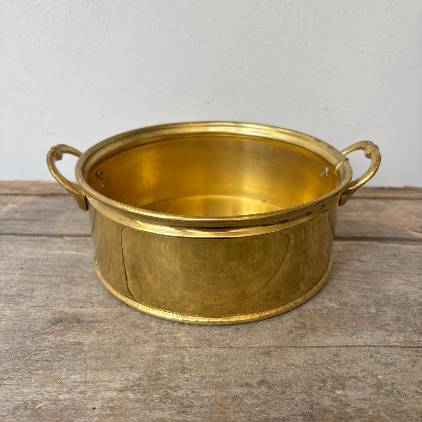 Vintage Brass Handled Cachepot