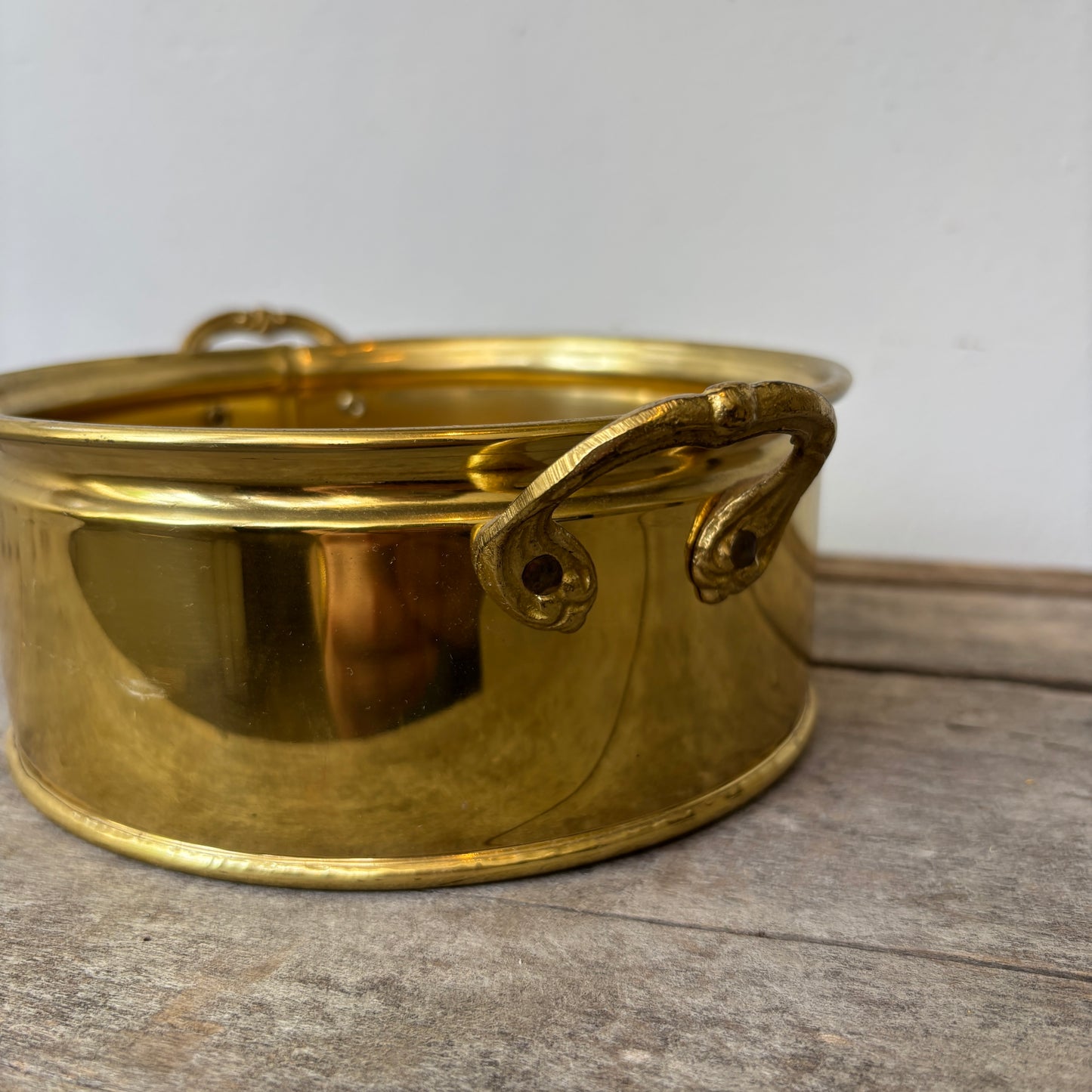 Vintage Brass Handled Cachepot