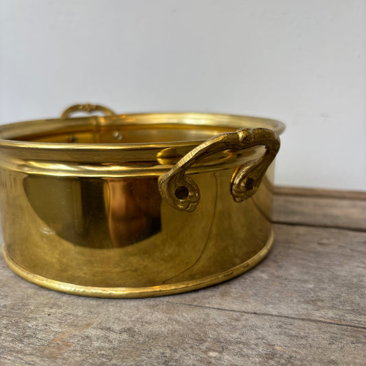 Vintage Brass Handled Cachepot