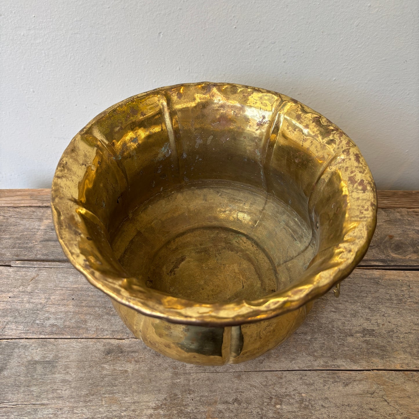 Vintage Brass Double Handled Planter