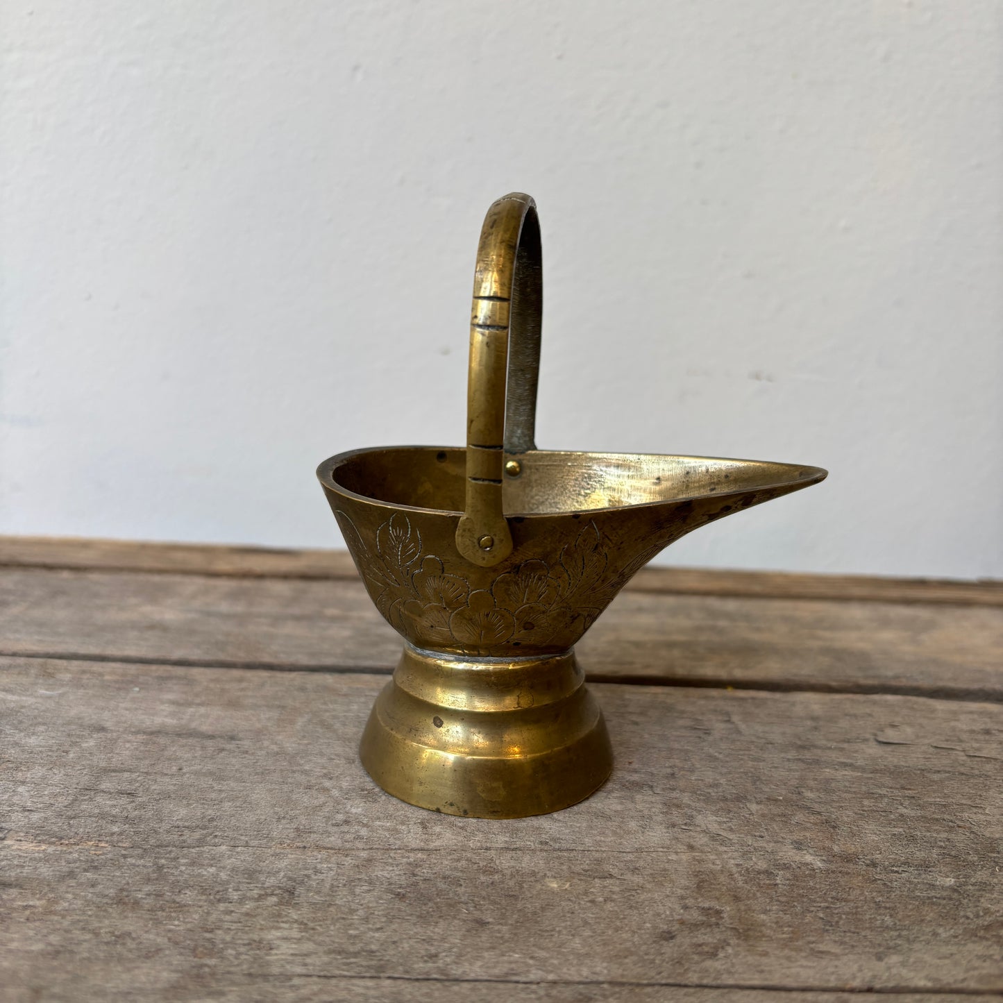 Vintage Miniture Brass Coal Scuttle