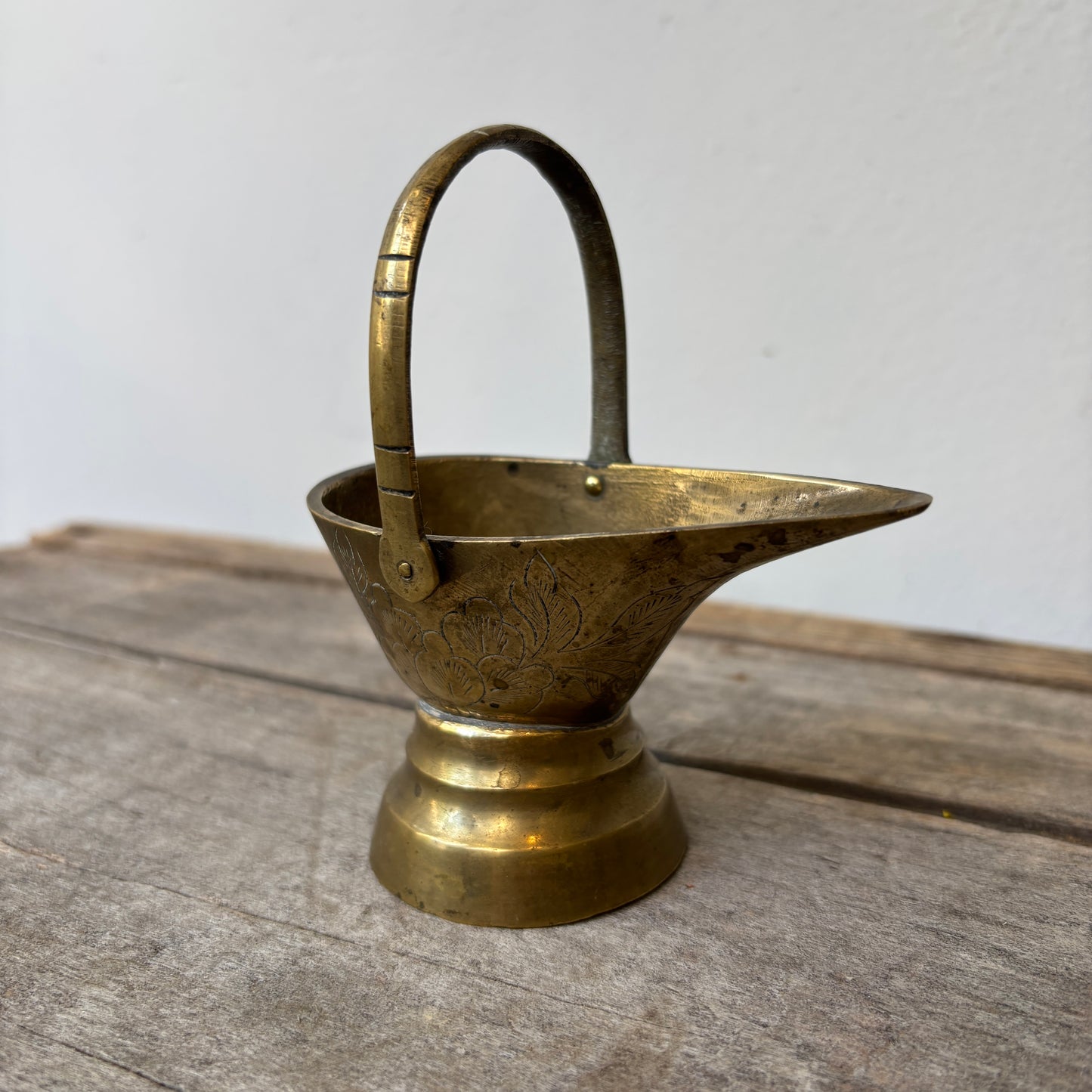 Vintage Miniture Brass Coal Scuttle