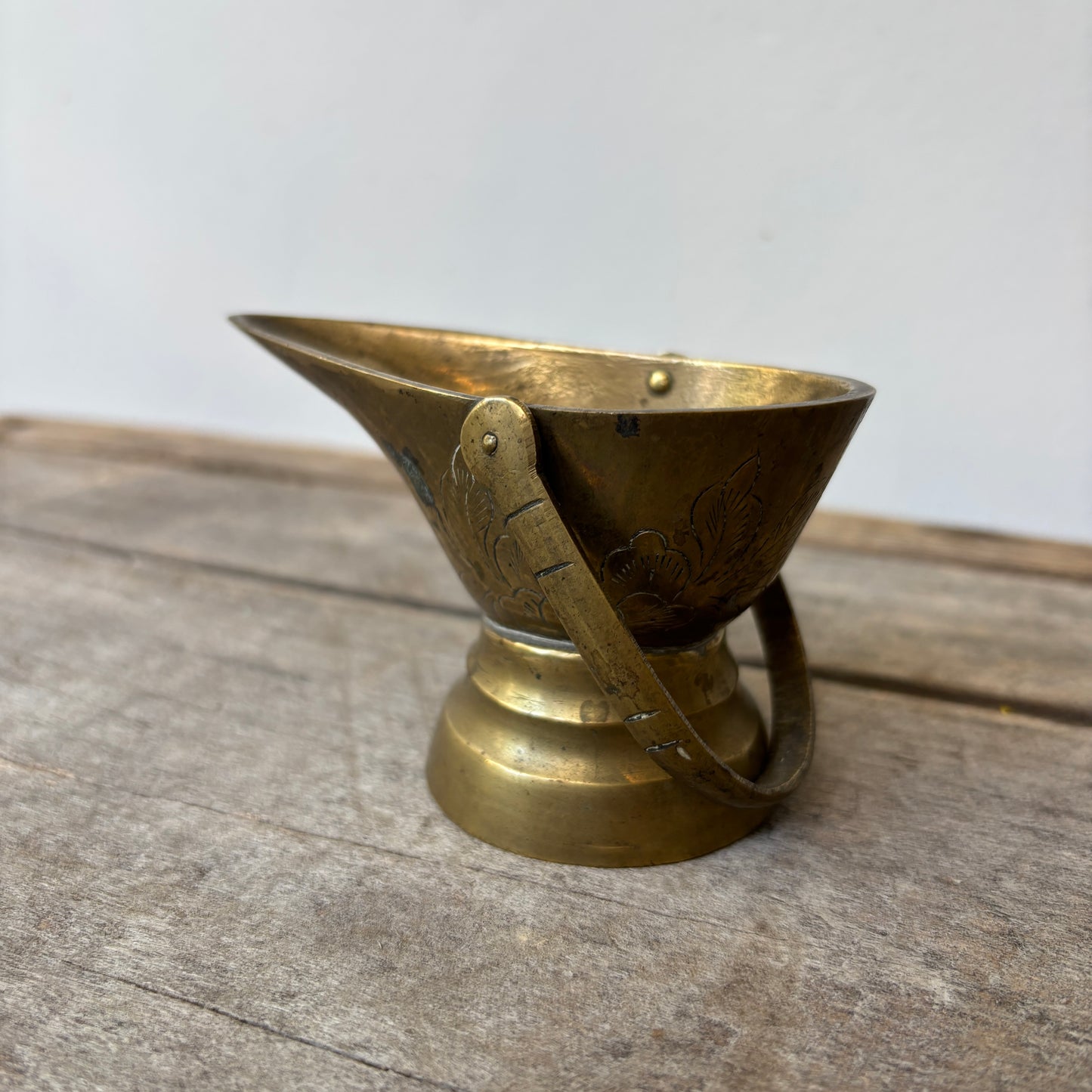 Vintage Miniture Brass Coal Scuttle