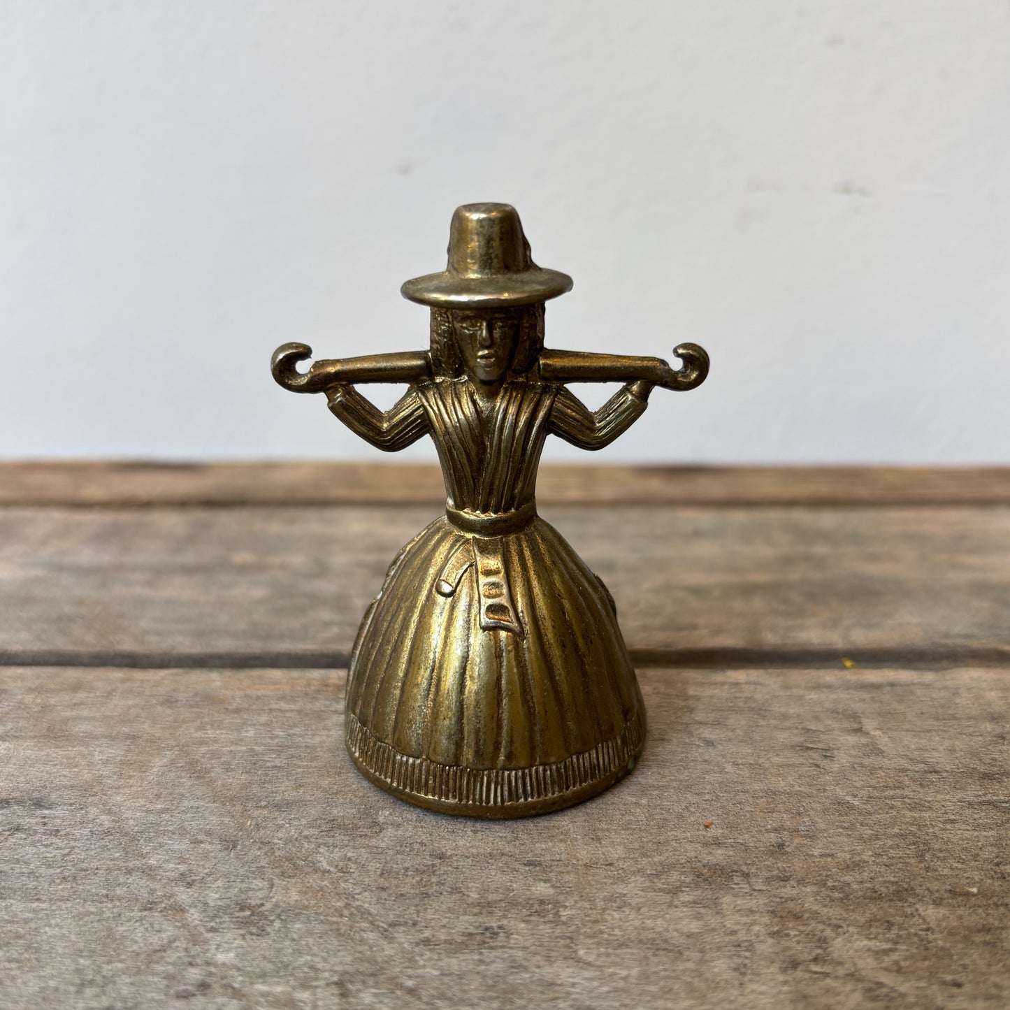 Vintage Brass Milk Maid Bell