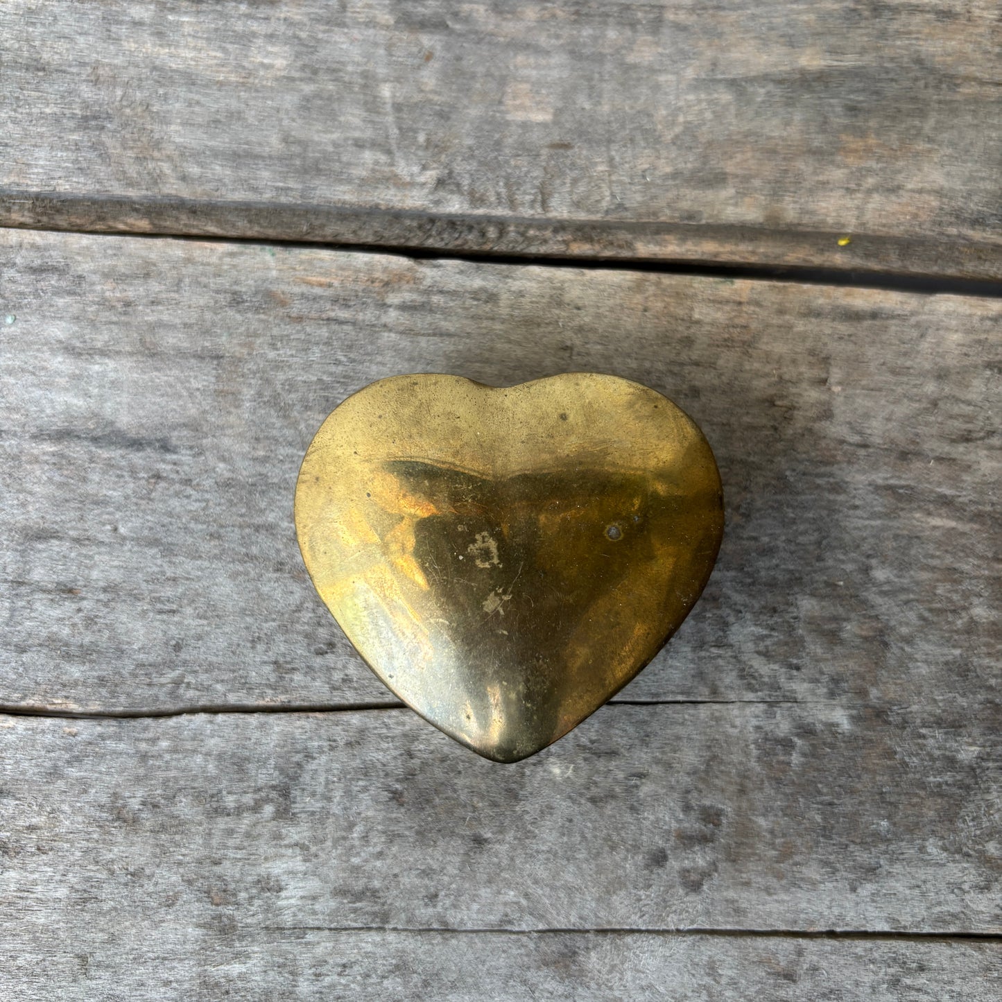 Vintage Brass Heart Trinket Box